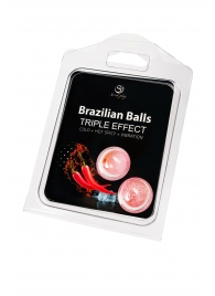 Набор из 2 шариков с массажным маслом Brazilian Balls с тройным эффектом - Secret Play - купить с доставкой в Екатеринбурге