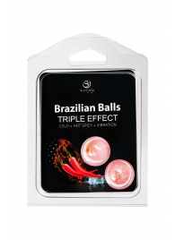 Набор из 2 шариков с массажным маслом Brazilian Balls с тройным эффектом - Secret Play - купить с доставкой в Екатеринбурге