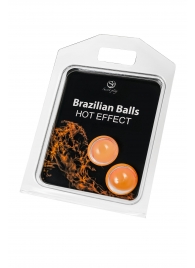 Набор из 2 шариков с массажным маслом Brazilian Balls с разогревающим эффектом - Secret Play - купить с доставкой в Екатеринбурге