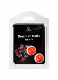 Набор из 2 шариков с массажным маслом Brazilian Balls с ароматом ягод - Secret Play - купить с доставкой в Екатеринбурге