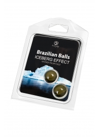 Набор из 2 шариков с массажным маслом Brazilian Balls с ледяным эффектом - Secret Play - купить с доставкой в Екатеринбурге