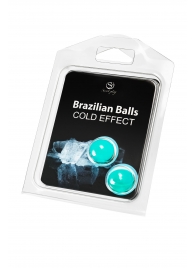 Набор из 2 шариков с массажным маслом Brazilian Balls с охлаждающим эффектом - Secret Play - купить с доставкой в Екатеринбурге