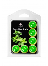 Набор из 6 шариков с массажным маслом Brazilian Balls с ароматом мяты - Secret Play - купить с доставкой в Екатеринбурге