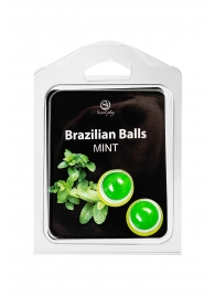 Набор из 2 шариков с массажным маслом Brazilian Balls с ароматом мяты - Secret Play - купить с доставкой в Екатеринбурге