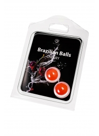 Набор из 2 шариков с массажным маслом Brazilian Balls с ароматом вишни - Secret Play - купить с доставкой в Екатеринбурге