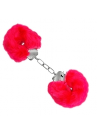 Красные меховые наручники Love с ключиками - Baile - купить с доставкой в Екатеринбурге