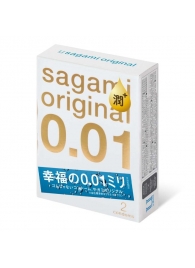 Увлажнённые презервативы Sagami Original 0.01 Extra Lub - 2 шт. - Sagami - купить с доставкой в Екатеринбурге