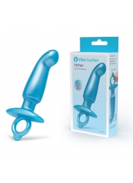 Голубая анальная пробка для массажа простаты Hither Silicone Prostate Plug - 14,3 см. - b-Vibe - в Екатеринбурге купить с доставкой