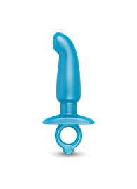 Голубая анальная пробка для массажа простаты Hither Silicone Prostate Plug - 14,3 см. - b-Vibe - в Екатеринбурге купить с доставкой