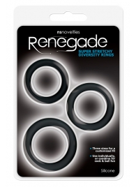 Набор из 3 чёрных эрекционных колец Renegade Diversity Rings Black - NS Novelties - в Екатеринбурге купить с доставкой