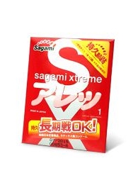 Утолщенный презерватив Sagami Xtreme FEEL LONG с точками - 1 шт. - Sagami - купить с доставкой в Екатеринбурге