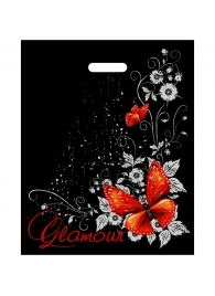 Черный пакет Glamour с вырубной ручкой (38х47 см) - Сима-Ленд - купить с доставкой в Екатеринбурге