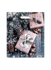 Новогодний пакет с принтом в виде подарков и вырубной ручкой (45х38 см) - Сима-Ленд - купить с доставкой в Екатеринбурге