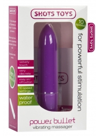 Фиолетовая удлинённая вибропуля Power Bullet Purple - 8,3 см. - Shots Media BV