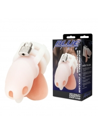 Белая клетка для пениса Silicone Small 2 in Cock Cage With Ball Divider - BlueLine - купить с доставкой в Екатеринбурге