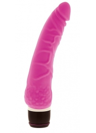 Розовый вибратор-реалистик с венками PURRFECT SILICONE CLASSIC 7.1INCH PINK  - 18 см. - Dream Toys