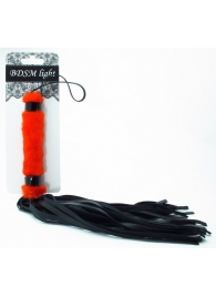 Нежная плеть с красным мехом BDSM Light - 43 см. - БДСМ Арсенал - купить с доставкой в Екатеринбурге