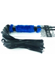 Нежная плеть с синим мехом BDSM Light - 43 см. - БДСМ Арсенал - купить с доставкой в Екатеринбурге