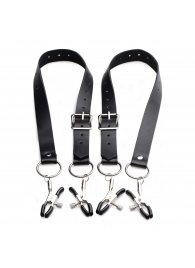 Ремни с зажимами для половых губ Spread Labia Spreader Straps with Clamps - XR Brands - купить с доставкой в Екатеринбурге