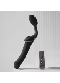 Черный безремневой вибрострапон Strap-On-Me Multi Orgasm Size XL - Strap-on-me - купить с доставкой в Екатеринбурге