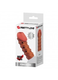 Телесная открытая насадка на пенис с бугорками - 19,8 см. - Baile - в Екатеринбурге купить с доставкой