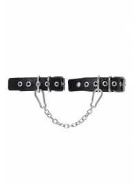 Черные оковы из одного ремешка с люверсами - Pecado - купить с доставкой в Екатеринбурге