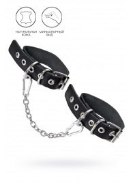 Черные оковы из одного ремешка с люверсами - Pecado - купить с доставкой в Екатеринбурге
