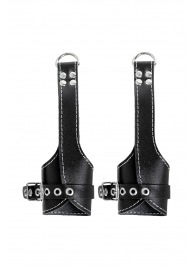 Черные подвесы с белой строчкой - Pecado - купить с доставкой в Екатеринбурге