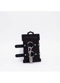 Черно-красные кожаные оковы - Crazy Handmade - купить с доставкой в Екатеринбурге