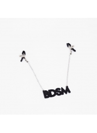 Зажимы на соски с кожаной подвеской BDSM - Crazy Handmade - купить с доставкой в Екатеринбурге