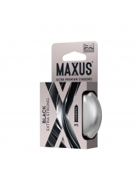 Черные утолщенные презервативы MAXUS Extra Strong с железным кейсом - 3 шт. - Maxus - купить с доставкой в Екатеринбурге