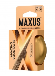Точечные презервативы MAXUS 2000 Amazing Dots с железным кейсом - 3 шт. - Maxus - купить с доставкой в Екатеринбурге