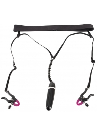 Женские вибростринги с зажимами для половых губ Spreader String with Vibrator - Orion - купить с доставкой в Екатеринбурге