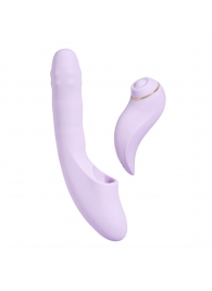 Сиреневый вибромассажер со съёмным клиторальным пульсатором DuoGlow - Svakom купить в Екатеринбурге с доставкой в Orgasmix.ru Сиреневый вибромассажер со съёмным клиторальным пульсатором DuoGlow - Svakom