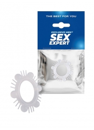 Эластичное эрекционное кольцо с шипиками и шариками - Sex Expert - в Екатеринбурге купить с доставкой