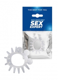 Эластичное эрекционное кольцо с шариками и лучами - Sex Expert - в Екатеринбурге купить с доставкой