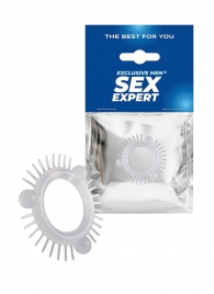Эластичное эрекционное кольцо с 3 шариками и шипами - Sex Expert - в Екатеринбурге купить с доставкой