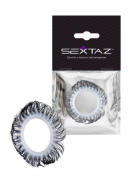 Эластичное эрекционное колечко с черными «ресничками» - Sextaz - в Екатеринбурге купить с доставкой
