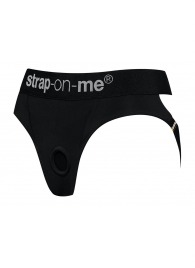 Черные трусики для насадок Heroine Lingerie Harness - size XL - Strap-on-me - купить с доставкой в Екатеринбурге