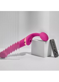 Ярко-розовый безремневой страпон Multi Orgasm Bendable Strap-On size L с клиторальной стимуляцией - Strap-on-me - купить с доставкой в Екатеринбурге