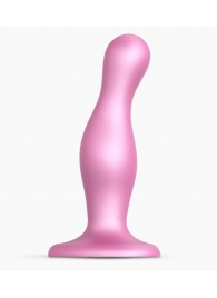 Розовая насадка Strap-On-Me Dildo Plug Curvy size M - Strap-on-me - купить с доставкой в Екатеринбурге