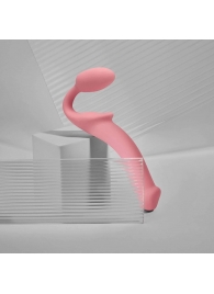 Розовый безремневой страпон Strap-on-me Semi-Realistic Bendable Strap-On size L - Strap-on-me - купить с доставкой в Екатеринбурге