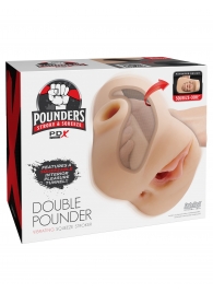 Телесный мастурбатор с вибрацией Double Pounder Vibrating Squeeze Stroker - Pipedream - в Екатеринбурге купить с доставкой
