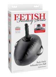 Черный надувной мяч с платформой для фиксации дилдо Body Dock Inflatable Love Ball - Pipedream - купить с доставкой в Екатеринбурге