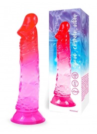 Яркий розово-красный фаллоимитатор с присоской - Erowoman-Eroman