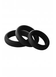 Набор из 3 черных эрекционных колец Smooth Silicone Cockring Pack - Dream Toys - в Екатеринбурге купить с доставкой