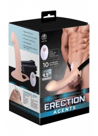 Телесный полый страпон с вибрацией Erection Agents - 24,1 см. - NMC - купить с доставкой в Екатеринбурге