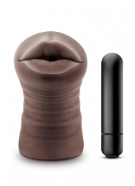 Коричневый мастурбатор-ротик Krystal Vibrating Masturbator - Blush Novelties - в Екатеринбурге купить с доставкой