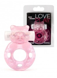 Розовое эрекционное виброкольцо в форме мишки - 1137 - в Екатеринбурге купить с доставкой