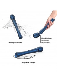 Синий вибромассажёр с насадками Man.wand Edgy - Manwan - в Екатеринбурге купить с доставкой